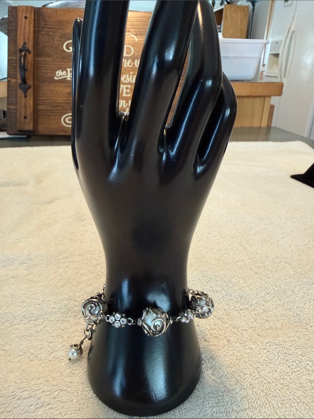 Brighton Sterling Silver, Pearl & Crystal Beaded Bracelet